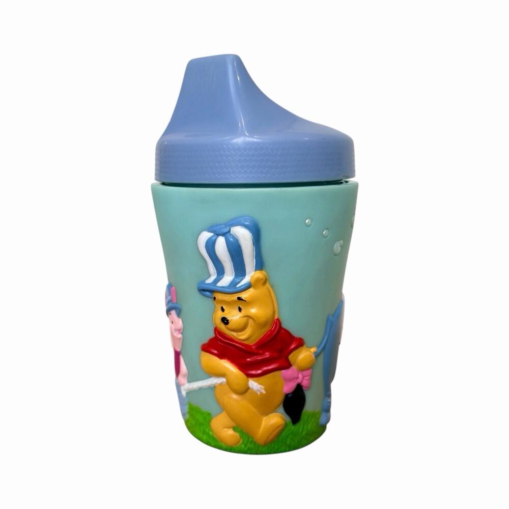 Vintage 1998 Winnie The Pooh & Friends 3D Images Train Sippy Cup Applause